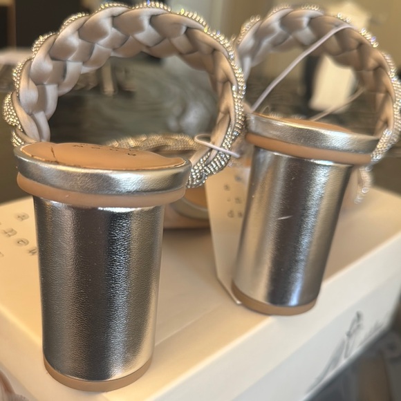 A New Day Silver Braided Heels - Picture 2 of 8